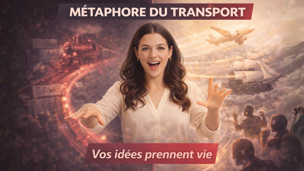 Femme enseignant la technique d'éloquence de métaphore du transport pour rendre les idées mémorables et captivantes.