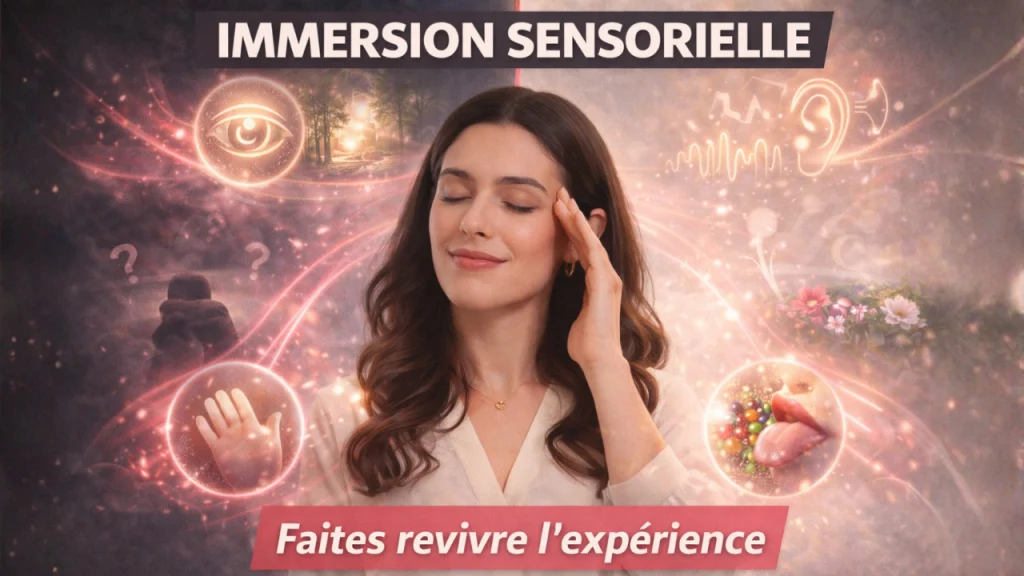 Femme enseignant la technique d'éloquence de mise en abyme sensorielle pour créer des expériences immersives captivantes.